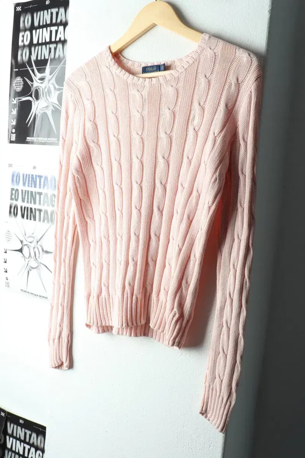 W(S-M) 폴로 랄프로렌 니트 케이블 꽈배기 포니 딸기우유-16181 상품이미지1