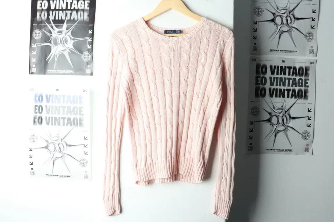 W(S-M) 폴로 랄프로렌 니트 케이블 꽈배기 포니 딸기우유-16181 상품이미지2