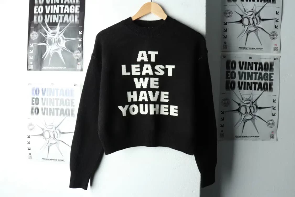 W(F) 유희 니트 크롭 블랙 올드스쿨-16183 상품이미지2