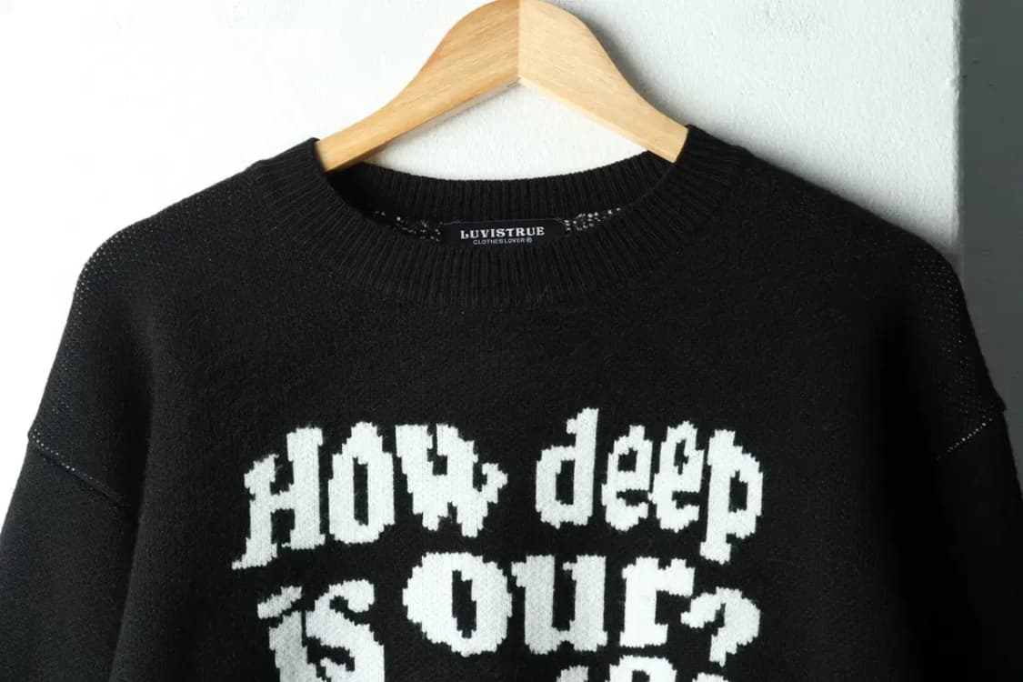 W(F) 러브이즈트루 니트 크롭 블랙 올드스쿨-16184 상품이미지3