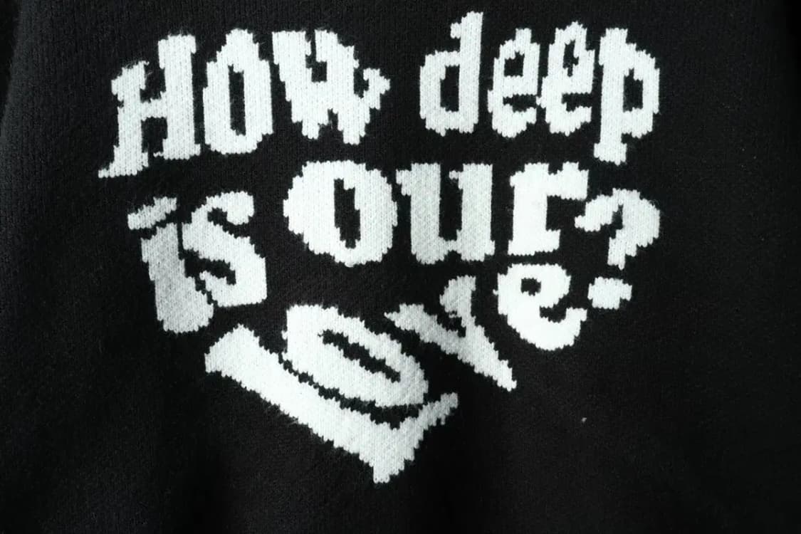 W(F) 러브이즈트루 니트 크롭 블랙 올드스쿨-16184 상품이미지5