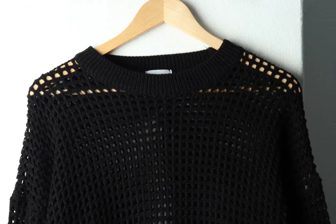 W(F) 브랜드빈티지 니트 망사 블랙 레이어드 블랙웨어-16186 상품이미지3