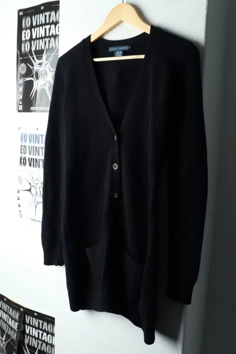 W(S-M) 폴로 랄프로렌 니트 가디건 캐시미어 네이비 롱-16188 상품이미지1
