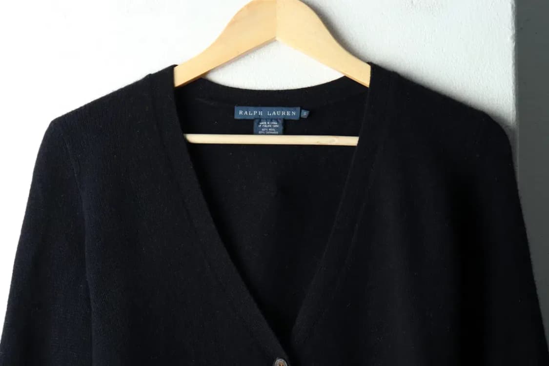 W(S-M) 폴로 랄프로렌 니트 가디건 캐시미어 네이비 롱-16188 상품이미지3