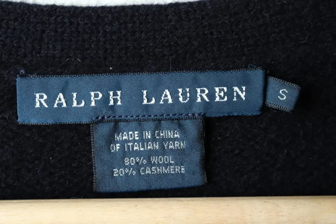 W(S-M) 폴로 랄프로렌 니트 가디건 캐시미어 네이비 롱-16188 상품이미지5