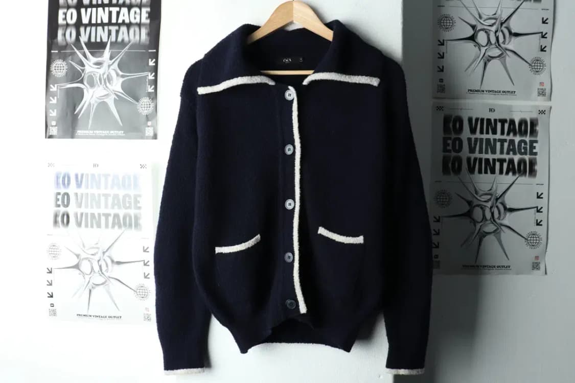 W(F) 오스트카카 니트 가디건 부클 네이비 키치-16189 상품이미지2