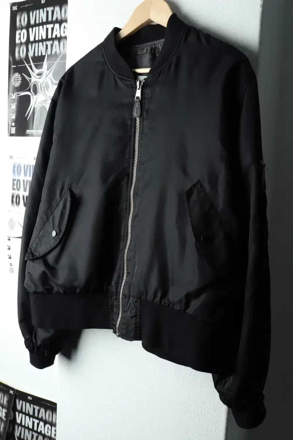 (M-L) 제멋 집업 바람막이 점퍼자켓 항공 마원 블랙 Ma1-16192 상품이미지1