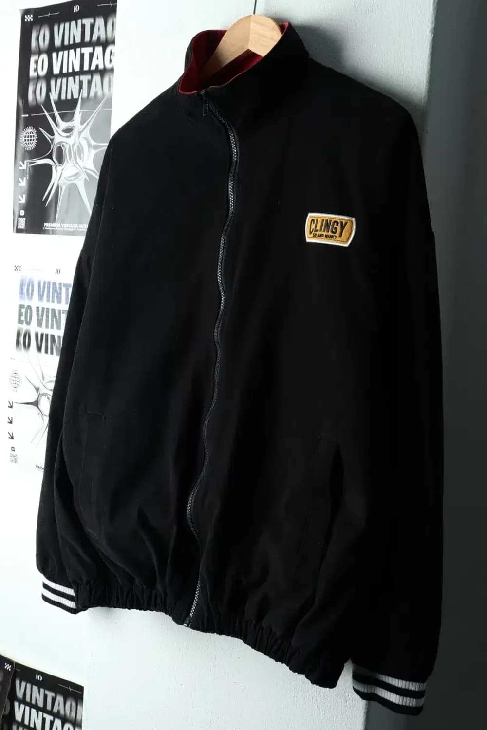 (L) 집업 바람막이 점퍼자켓 블랙 봄버 올드스쿨-16193 상품이미지1