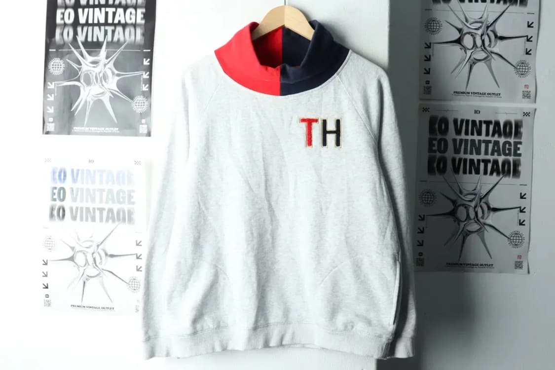 W(L-XL) 타미힐피거 맨투맨 티셔츠 반폴라 나그랑 멜란지-161D1 상품이미지2