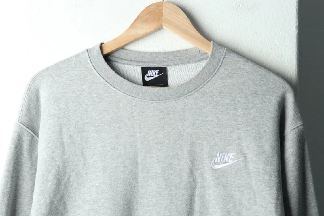 (L-XL) 나이키 맨투맨 티셔츠 크루넥 그레이 올드스쿨-161D2 상품이미지3