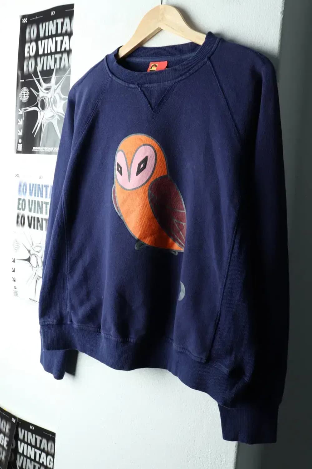 W(M-L) 럭키슈에뜨 맨투맨 티셔츠 사용감 나그랑 네이비-161D4 상품이미지1