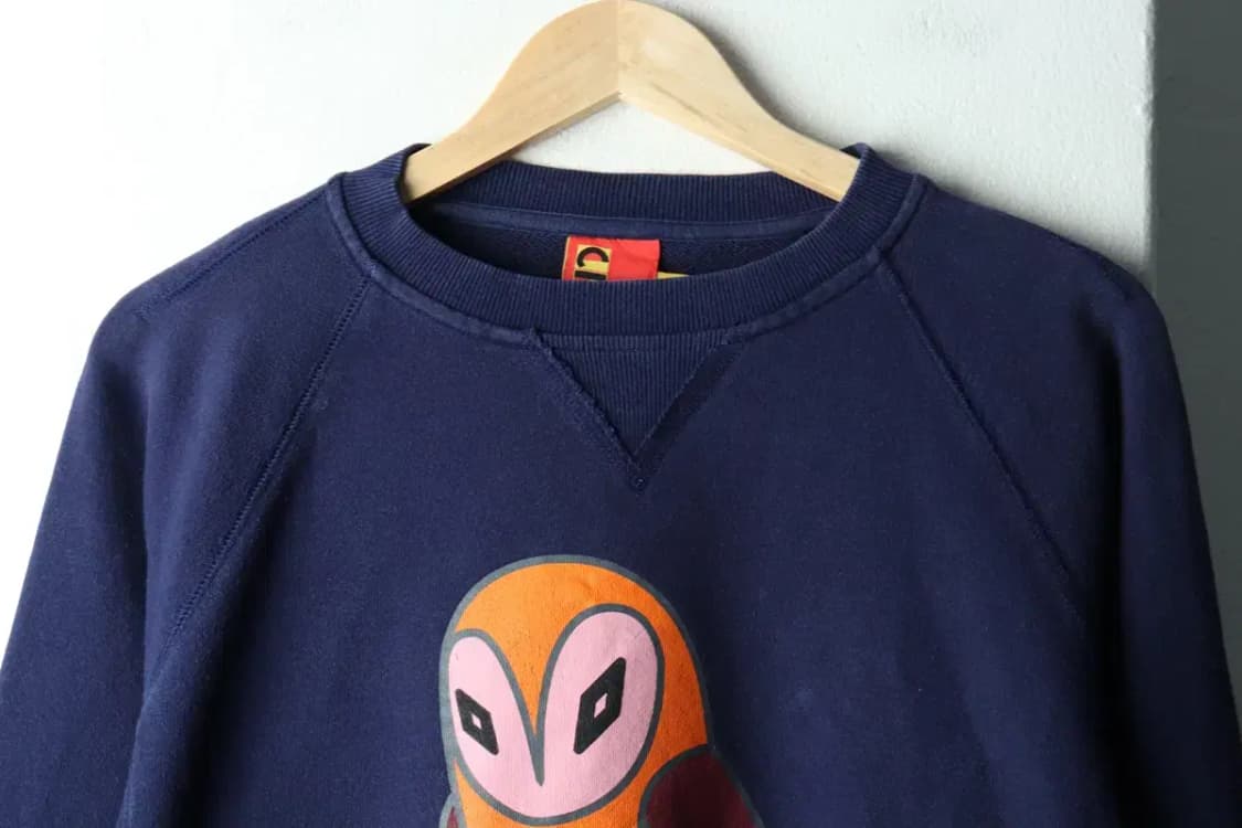 W(M-L) 럭키슈에뜨 맨투맨 티셔츠 사용감 나그랑 네이비-161D4 상품이미지3