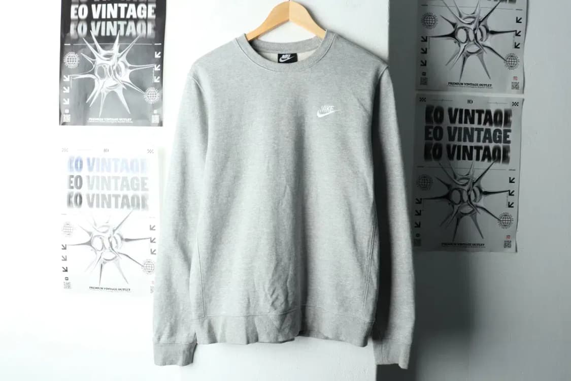 (M-L) 나이키 맨투맨 티셔츠 크루넥 그레이 올드스쿨-161D6 상품이미지2