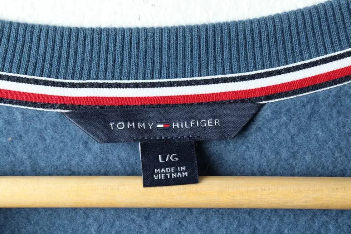 W(L-XL) 타미힐피거 맨투맨 티셔츠 블루 기모 빅로고-161D7 상품이미지6