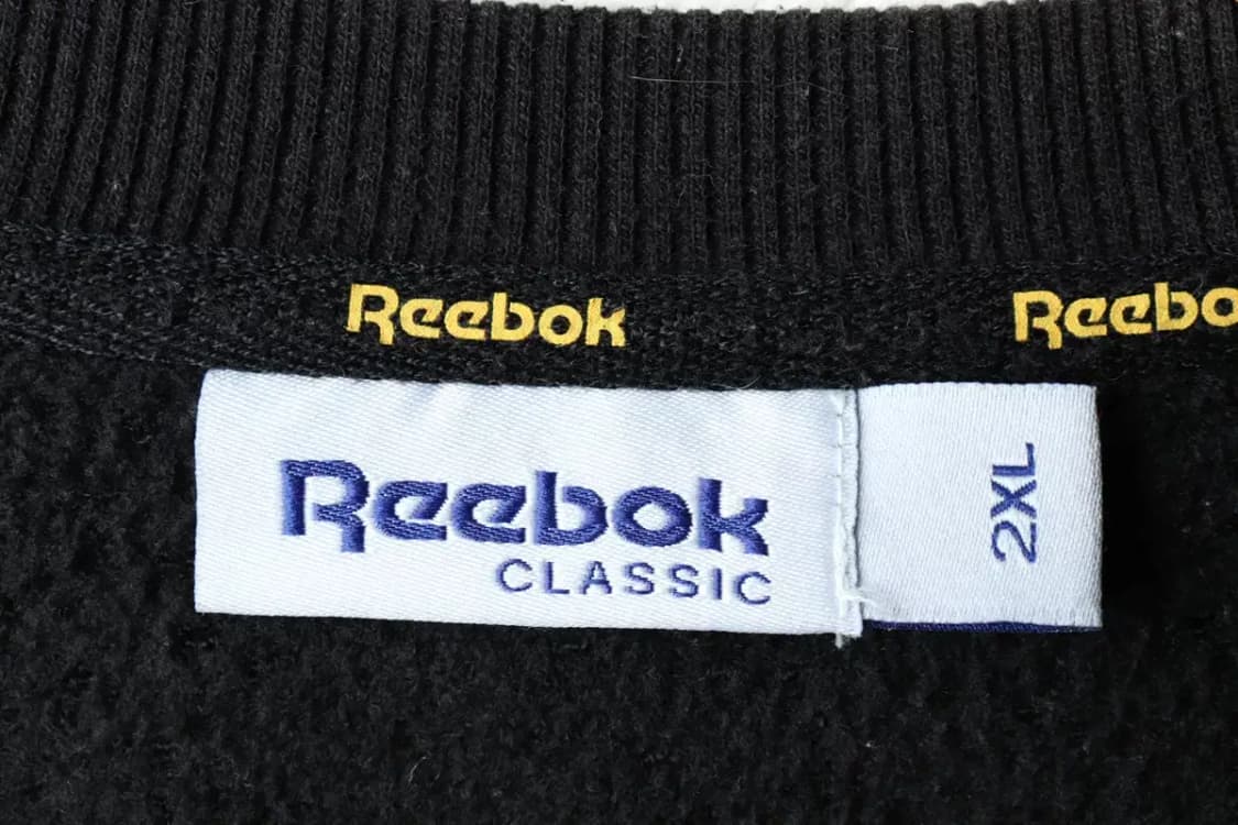 (2XL) 리복 맨투맨 티셔츠 빅사이즈 블랙 기모 올드스쿨-161D8 상품이미지7