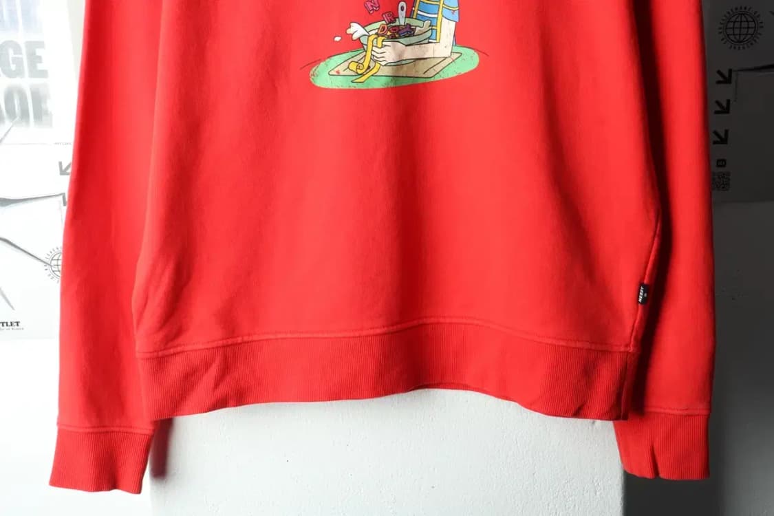 (S-M) 널디 맨투맨 티셔츠 프린팅 레드 올드스쿨-161D9 상품이미지4