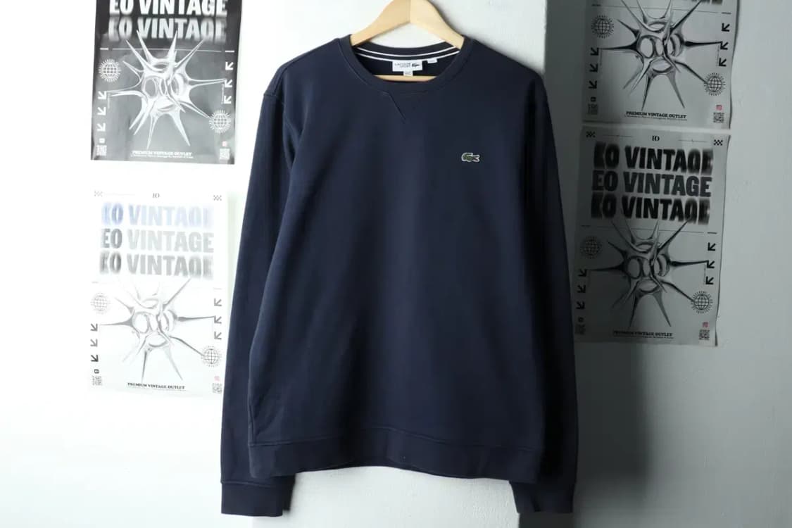 (XL-2XL) 라코스테 맨투맨 티셔츠 빅사이즈 네이비 기모-161DA 상품이미지2