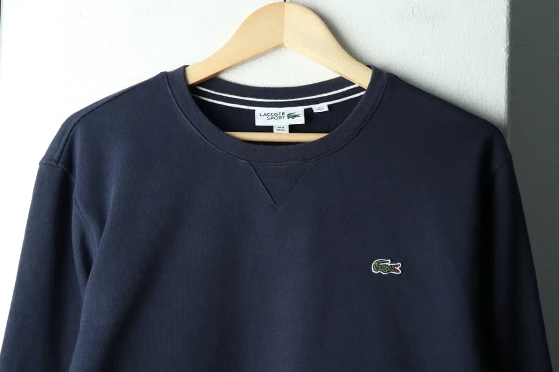 (XL-2XL) 라코스테 맨투맨 티셔츠 빅사이즈 네이비 기모-161DA 상품이미지3