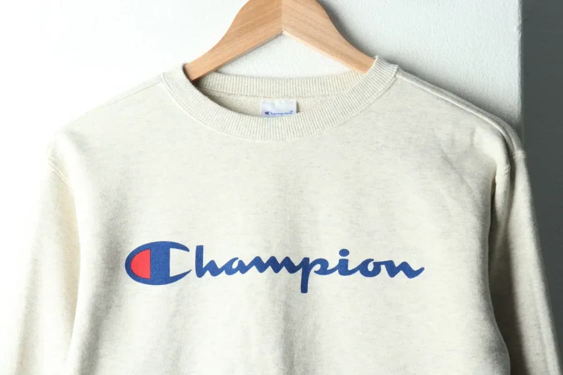 W(L) 챔피온 맨투맨 티셔츠 USA 빅로고 멜란지 아이보리-161DC 상품이미지3