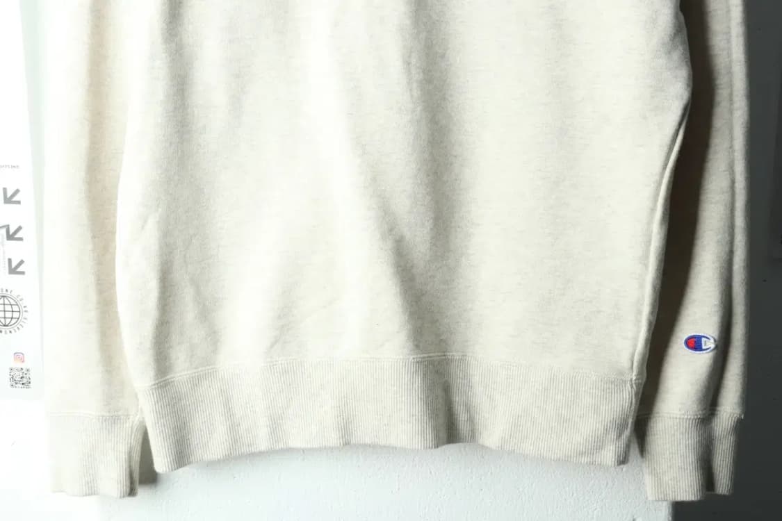 W(L) 챔피온 맨투맨 티셔츠 USA 빅로고 멜란지 아이보리-161DC 상품이미지4