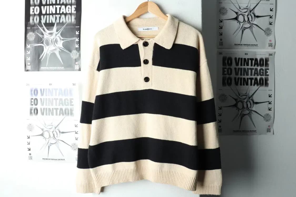 (L-XL) 어반드레스 니트 카라 스트라이프 쿠앤크-1619C 상품이미지2