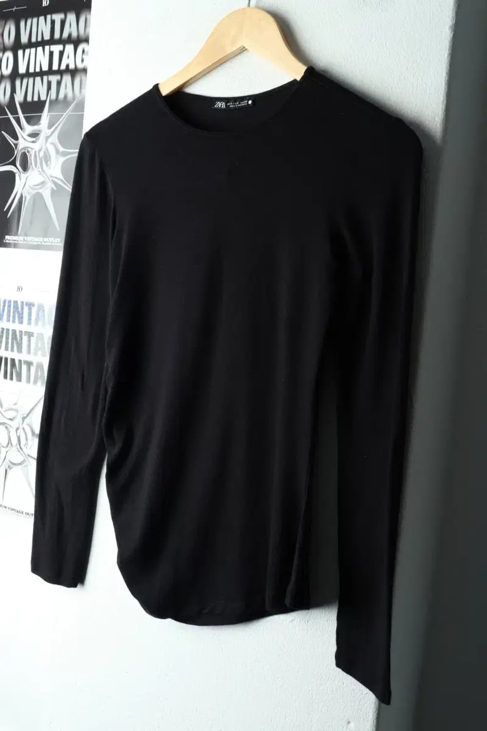 W(S-M) 자라 니트 블랙 무지 슬림핏-1619D 상품이미지1