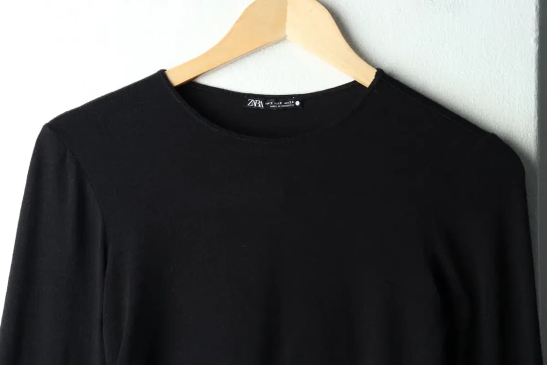 W(S-M) 자라 니트 블랙 무지 슬림핏-1619D 상품이미지3