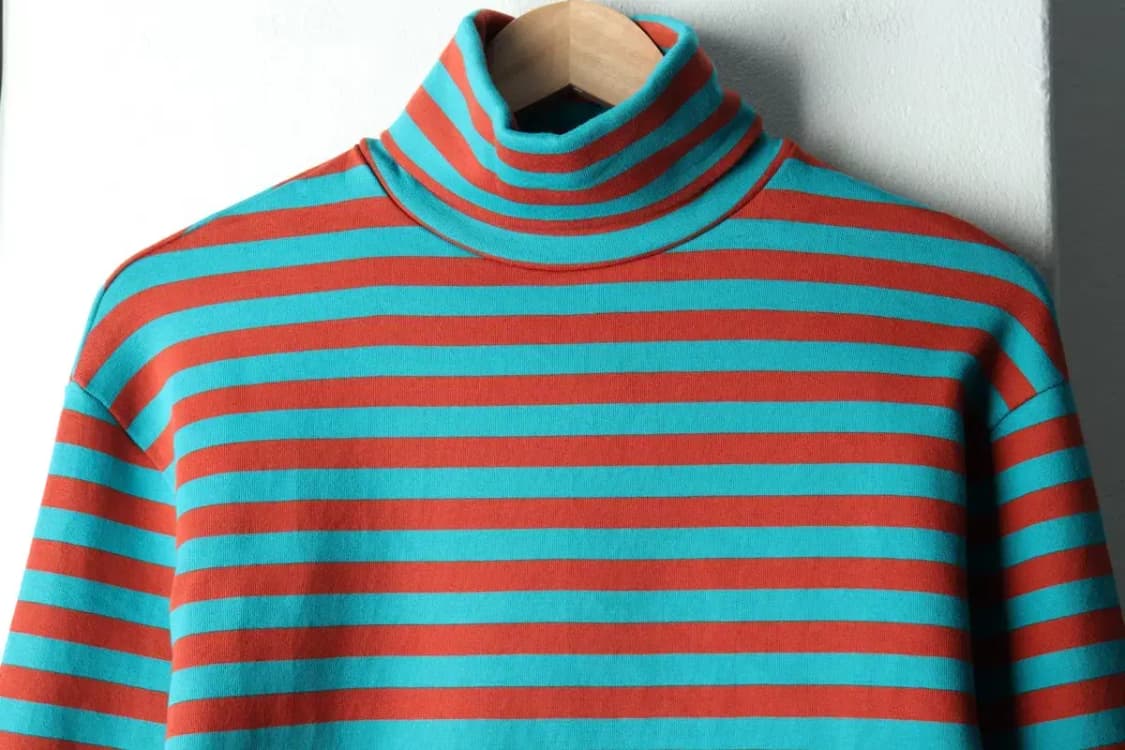 (M) 디앤에스알 긴팔티셔츠 새상품 터틀넥 스트라이프 컬러믹스-1619F 상품이미지3