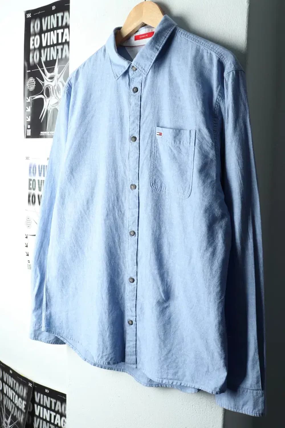 (L) 타미힐피거 셔츠 남방 연블루 린넨 마-161A2 상품이미지1