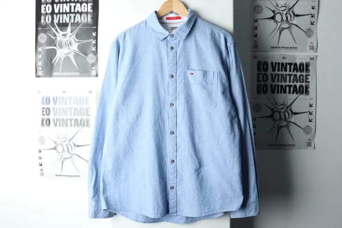 (L) 타미힐피거 셔츠 남방 연블루 린넨 마-161A2 상품이미지2