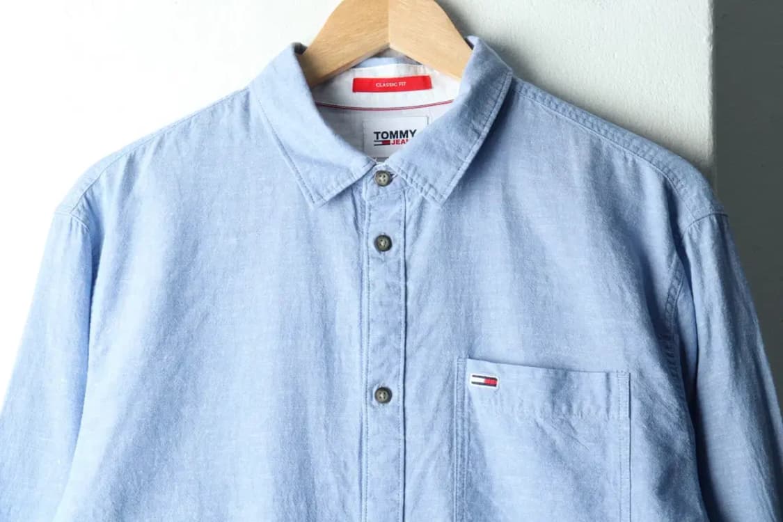 (L) 타미힐피거 셔츠 남방 연블루 린넨 마-161A2 상품이미지3