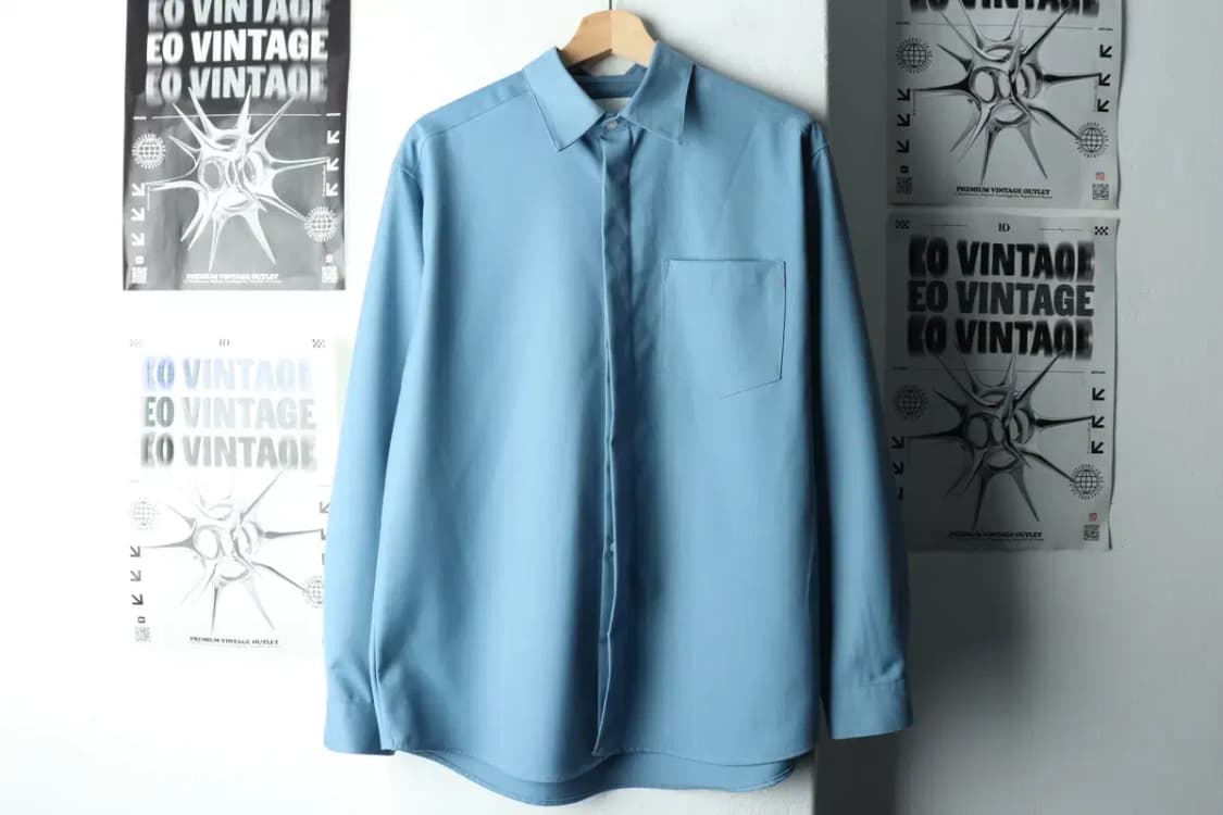 (S) 에스에스와이 셔츠 남방 블루 폴리 놈코어-161A3 상품이미지2