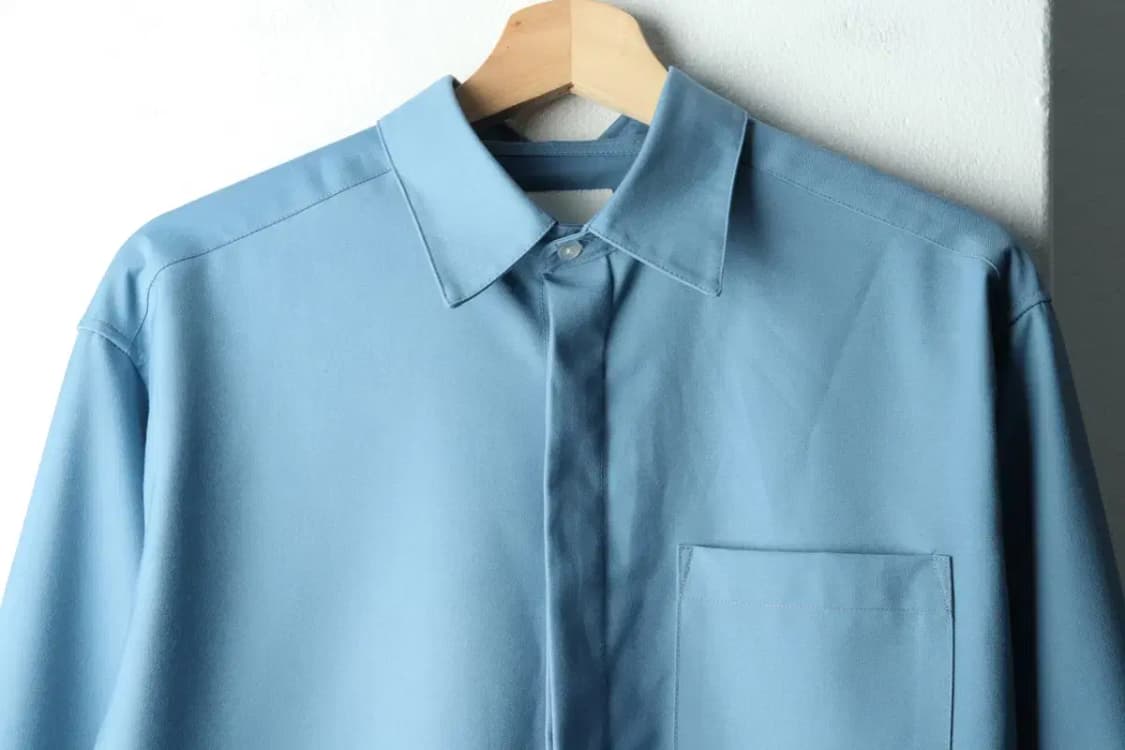 (S) 에스에스와이 셔츠 남방 블루 폴리 놈코어-161A3 상품이미지3