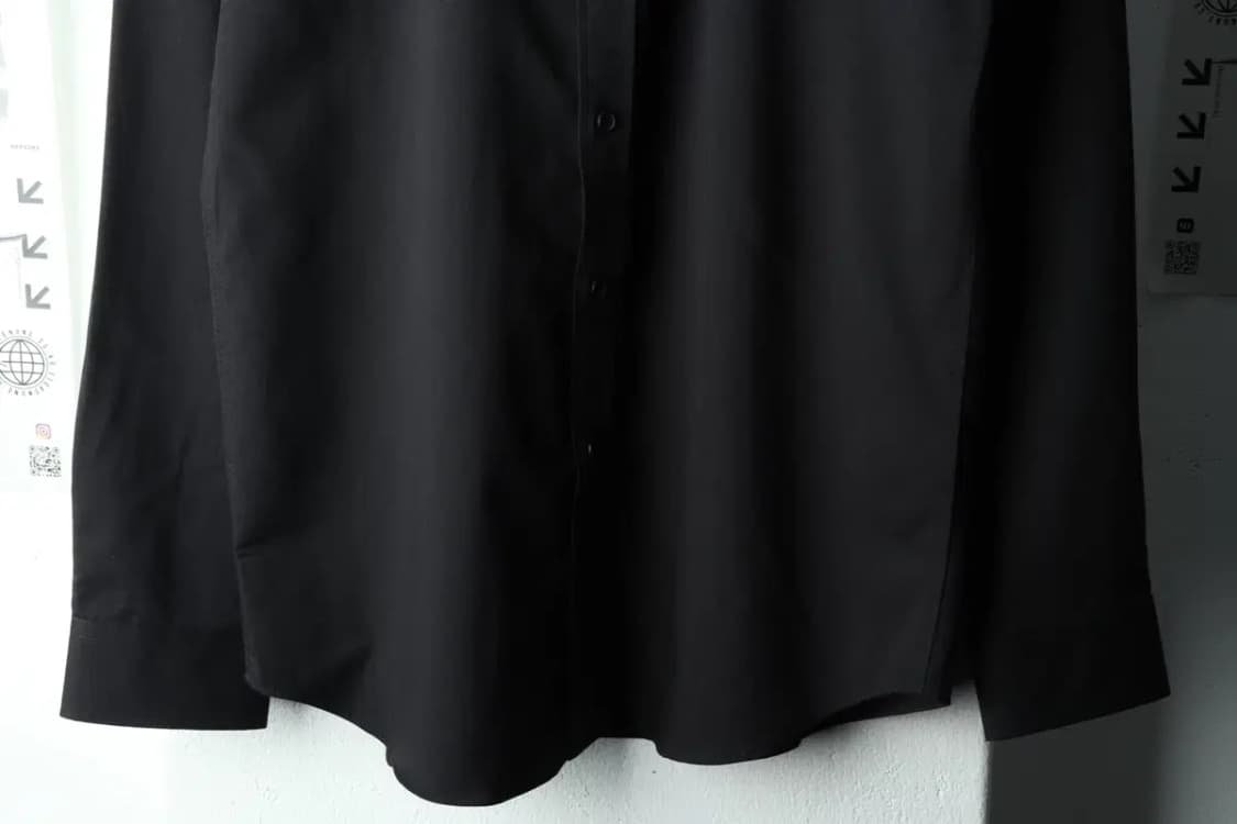 (XL) 앤드지 셔츠 남방 무지 블랙 폴리-161A4 상품이미지4