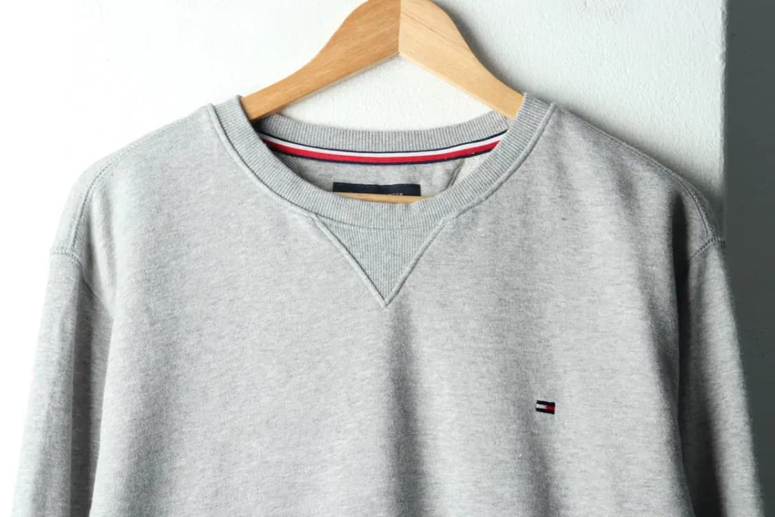 (M-L) 타미힐피거 맨투맨 티셔츠 스몰로고 그레이 기본-161F8 상품이미지3