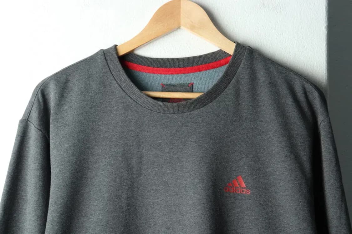 (2XL) 아디다스 맨투맨 티셔츠 빅사이즈 스몰로고 그레이-161FC 상품이미지3