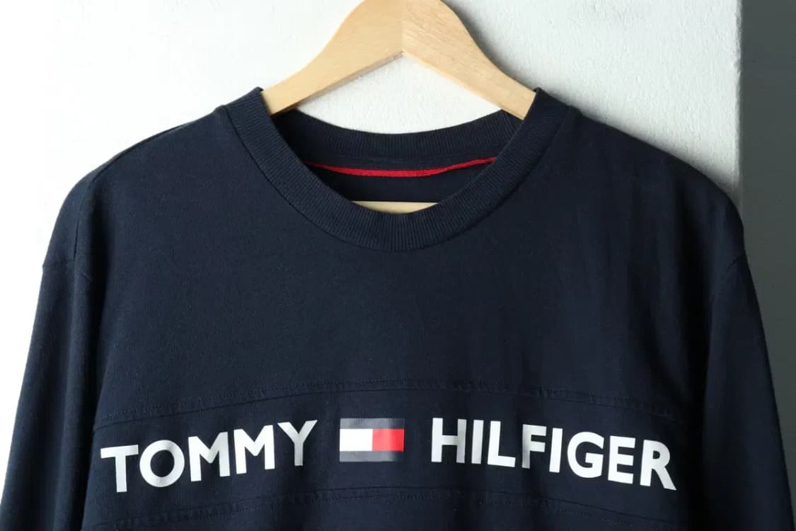 (M-L) 타미힐피거 긴팔티셔츠 빅로고 네이비 올드스쿨-161FD 상품이미지3