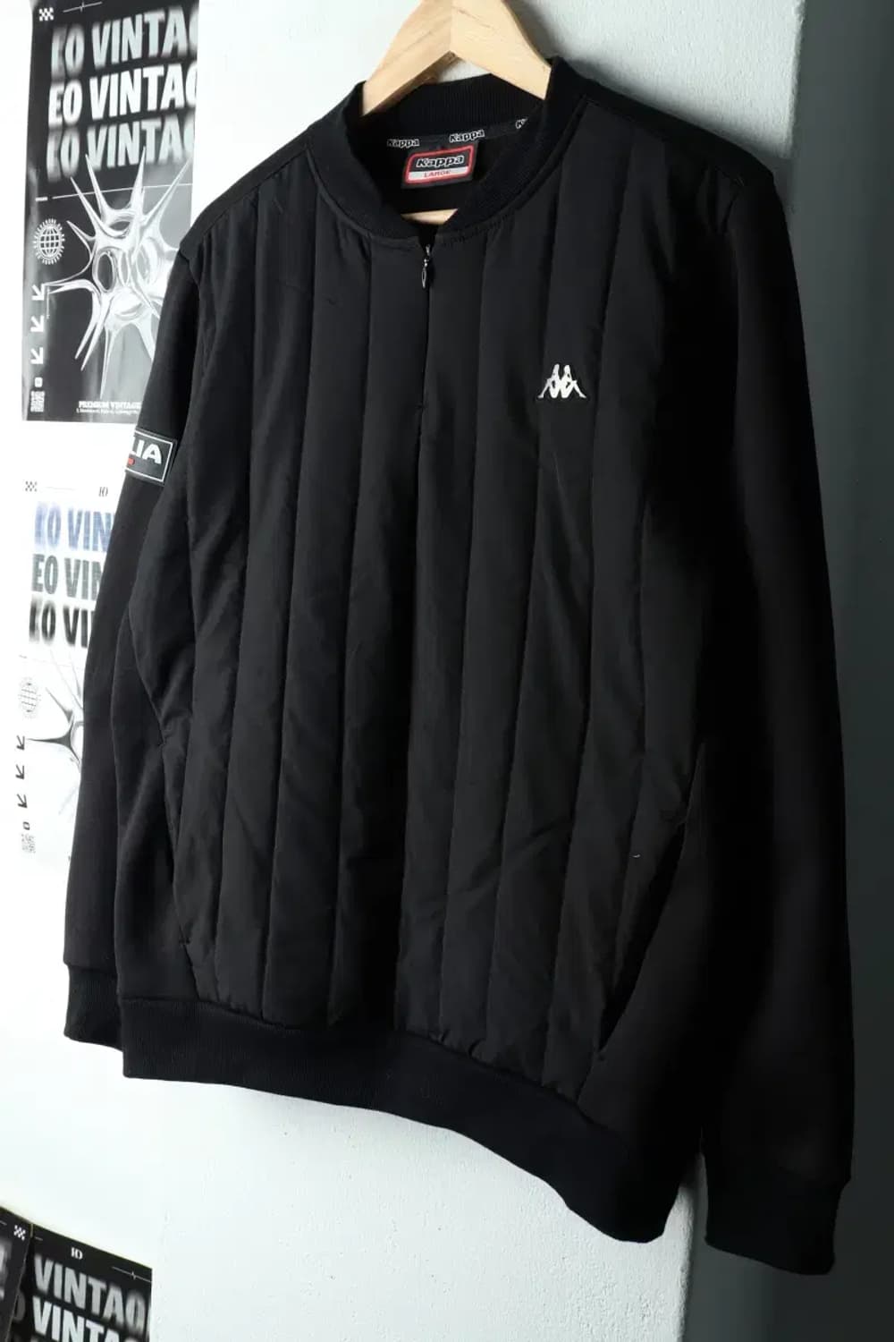 (XL) 카파 집업 바람막이 점퍼자켓 패디드 누빔 기모 블랙-161FE 상품이미지1