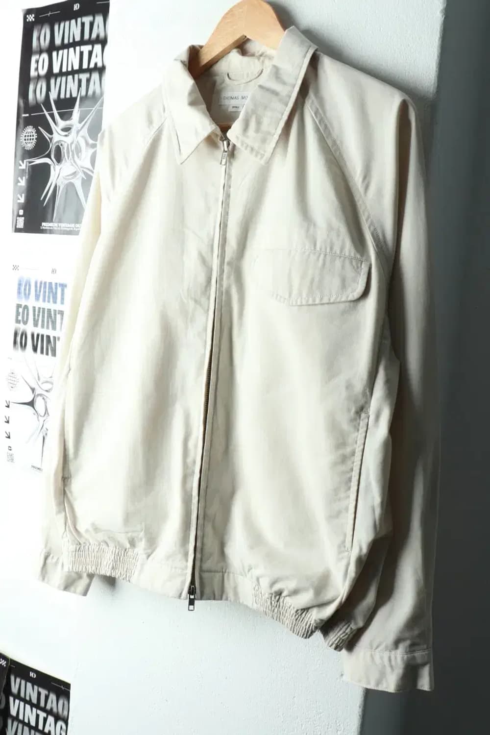 (S-M) 토마스모어 집업 바람막이 점퍼자켓 블루종 베이지-16202 상품이미지1