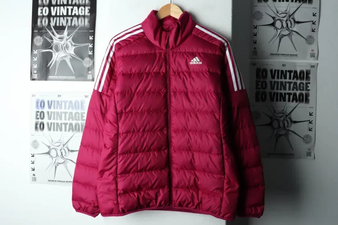 W(L-XL) 아디다스 패딩 점퍼자켓 경량 덕다운 퍼플 삼선-16216 상품이미지2