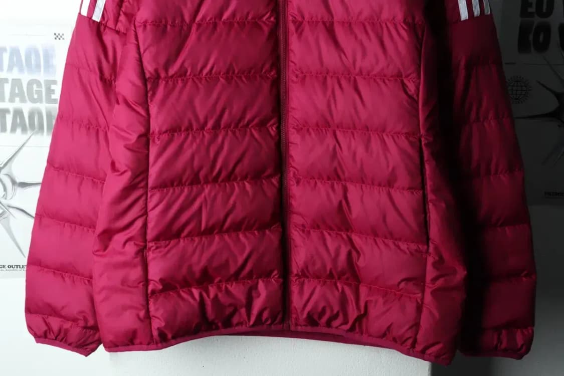 W(L-XL) 아디다스 패딩 점퍼자켓 경량 덕다운 퍼플 삼선-16216 상품이미지4