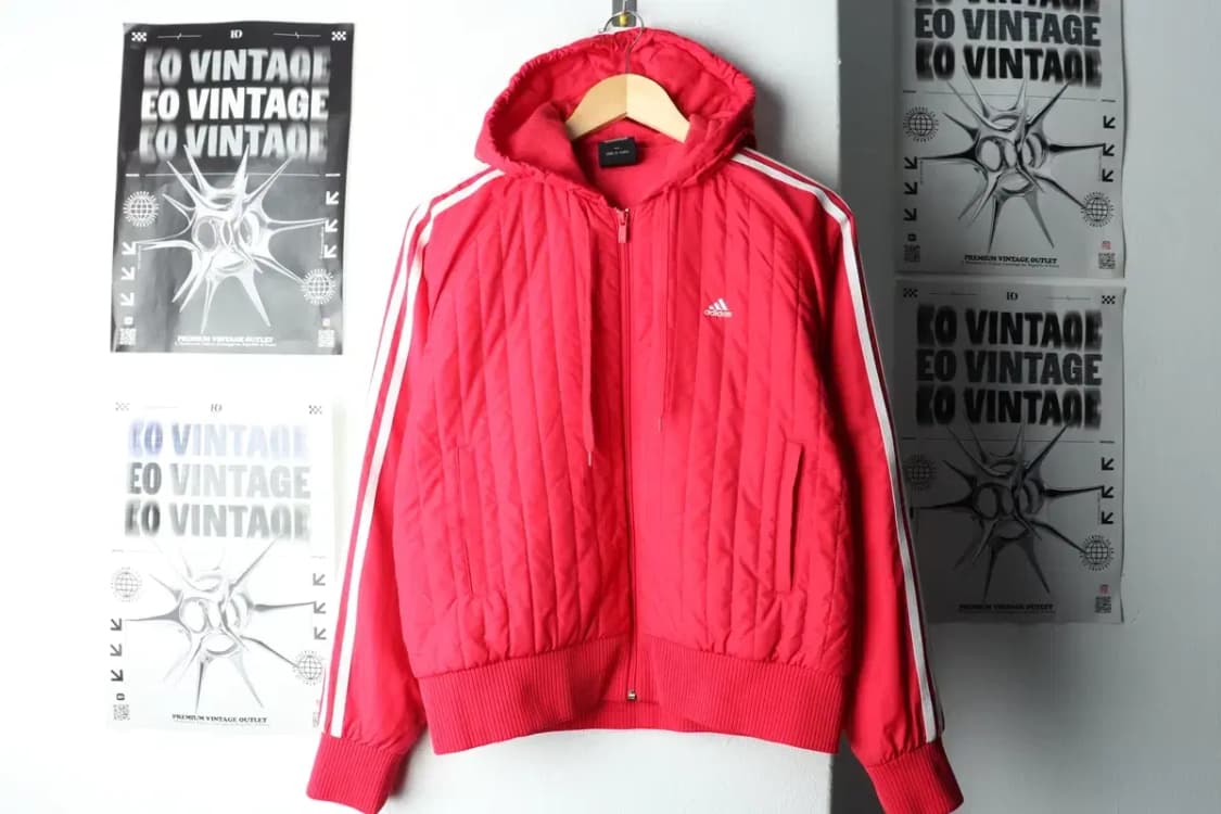 W(L) 아디다스 패딩 점퍼자켓 경량 후드 핑크 올드스쿨-1621A 상품이미지2