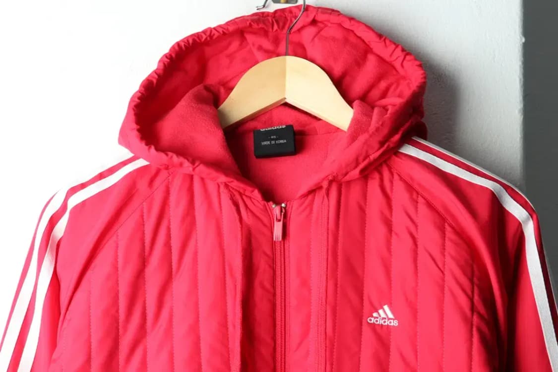 W(L) 아디다스 패딩 점퍼자켓 경량 후드 핑크 올드스쿨-1621A 상품이미지3
