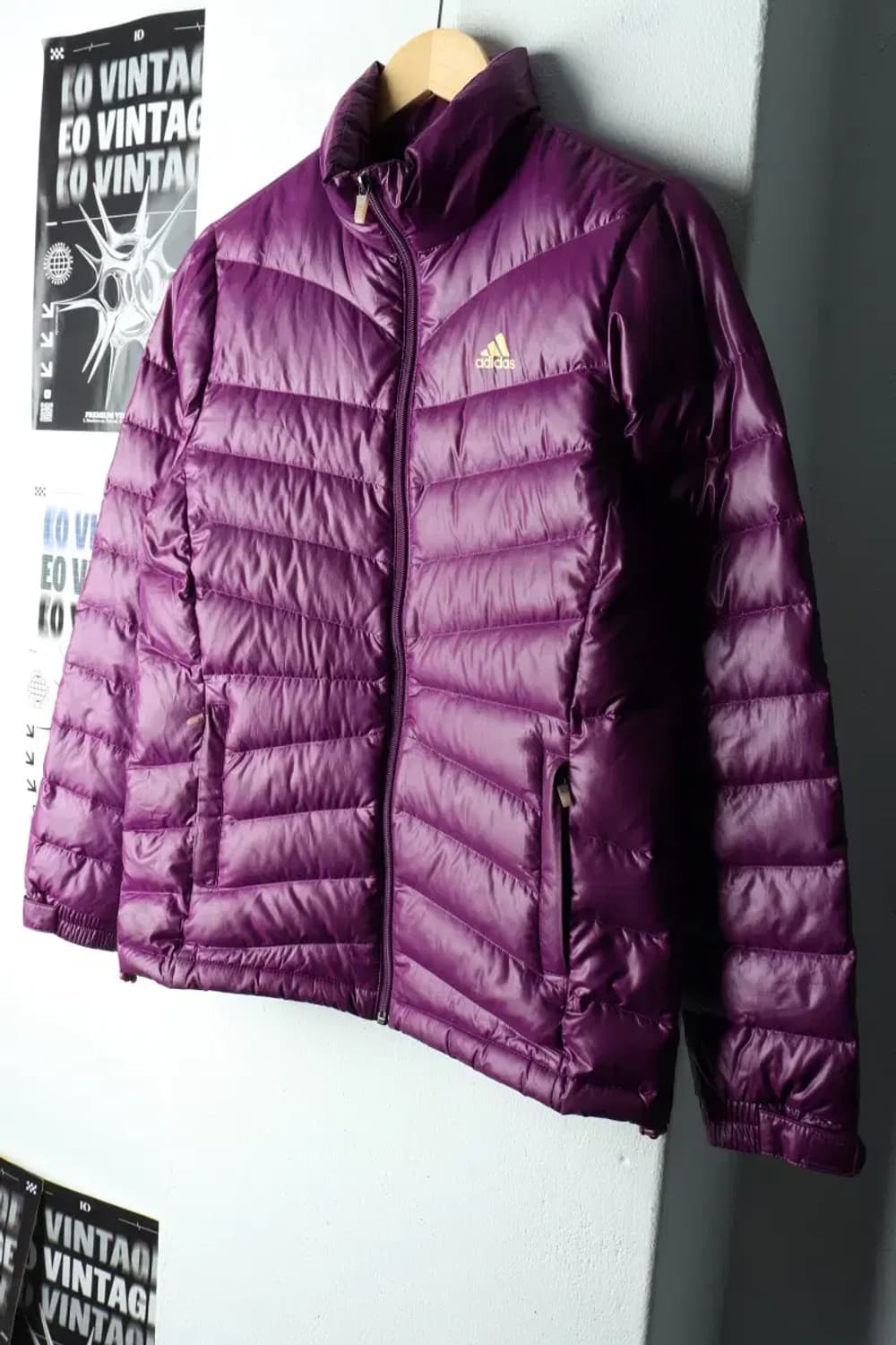 W(M-L) 아디다스 패딩 점퍼자켓 경량 구스다운 퍼플-1621B 상품이미지1