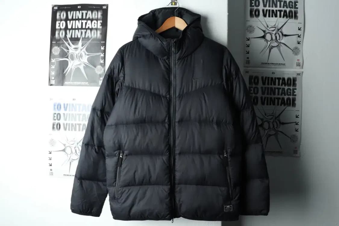 (M-L) 나이키 패딩 점퍼자켓 구스다운 블랙 올드스쿨 푸퍼-1621E 상품이미지2
