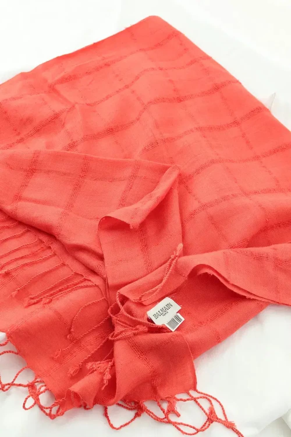 (F) 발망 목도리 머플러 고급 포인트 가벼움 주황 자수-25F8 상품이미지1