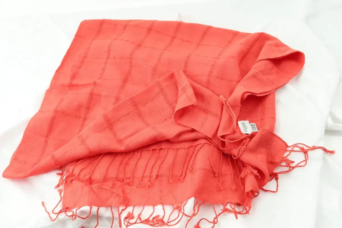 (F) 발망 목도리 머플러 고급 포인트 가벼움 주황 자수-25F8 상품이미지2