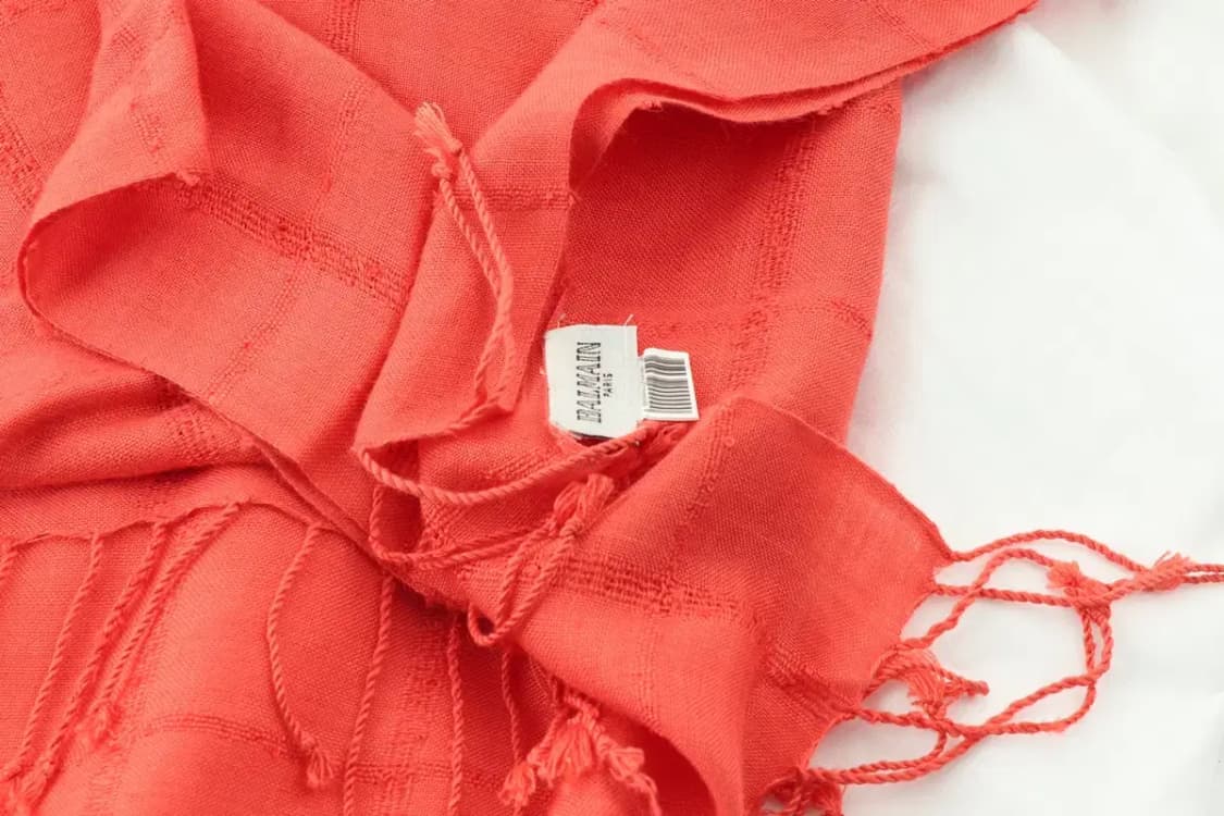 (F) 발망 목도리 머플러 고급 포인트 가벼움 주황 자수-25F8 상품이미지3