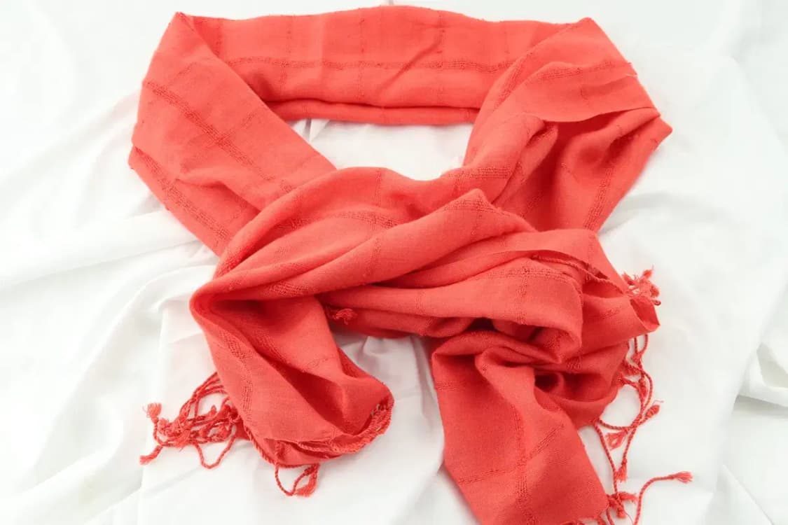 (F) 발망 목도리 머플러 고급 포인트 가벼움 주황 자수-25F8 상품이미지4