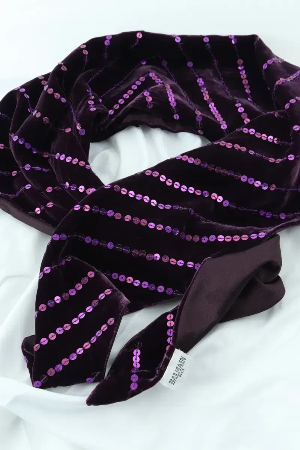 (F) 발망 목도리 머플러 숏 쁘띠 비즈 벨벳 가볍 희귀-2604 상품이미지1